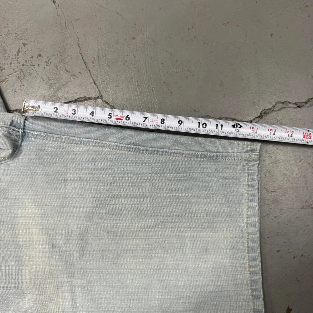 Y2K AVIREX Men's Light Wash Denim Jorts Shorts Size‎ 34